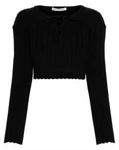 Укороченный джемпер в рубчик, черный Alexander wang