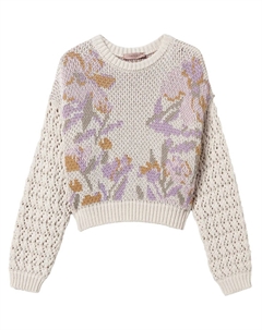 Свитер с цветочным жаккардом, белый Twinset