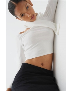 Рубашка с вырезом лодочкой, белый H&m