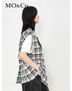 Твидовый жилет в клетку, черно-белый Moco