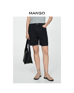 Женские шорты с высокой талией, черный Mango