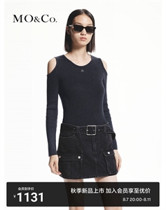 Тонкий свитер с открытыми плечами, черный Moco