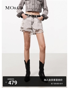 Джинсовые шорты протертые, черный Moco