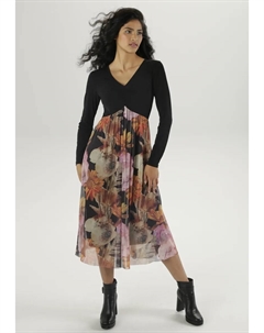 Платье миди SELECTED с рюшами на V-образном вырезе – НОВАЯ КОЛЛЕКЦИЯ, оранжевый Aniston