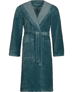 Халат унисекс "Линн" (1 шт.), женский и мужской, с капюшоном, из микрофибры, синий Vossen