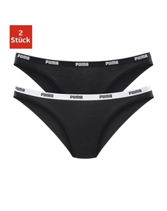 Трусики бикини "Iconic" (2 шт. в упаковке), с узкими ткаными манжетами с логотипом, черный Puma