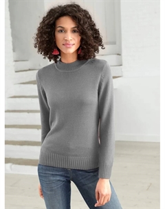 Повседневный образ Свитер с воротником-стойкой "Пуловер", цвет Grau-Meliert Casual looks