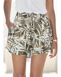 Шорты со сплошным принтом из вискозного трикотажа, шорты с карманами, кремовый Vivance