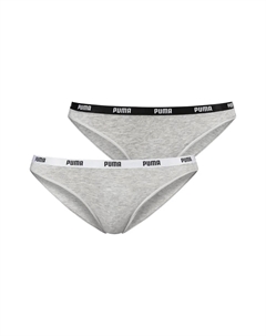 Трусики бикини "Iconic" (2 шт. в упаковке), с узкими ткаными манжетами с логотипом, цвет Grau-Meliert Puma