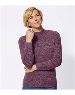 Свитер с воротником стойкой "Пуловер", фуксия Classic basics