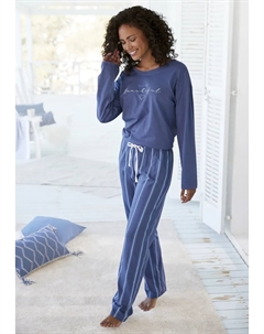 Пижама (2 шт.), с принтом спереди, цвет Blau-Gestreift Vivance dreams