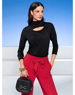 Свитер с воротником стойкой "Пуловер", черный Heine