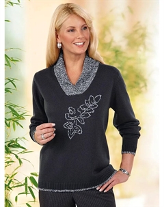 Вязаный свитер "Пуловер", антрацит Classic basics