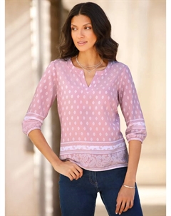 Длинная блузка, цвет Hortensie-Ecru-Bedruckt Classic basics