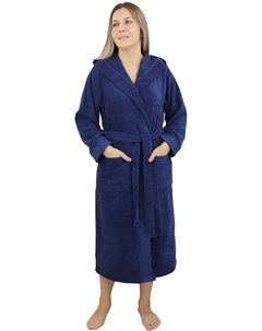 Женский халат "Livia" (1 штука), узорчатая кайма, длинный женский халат, 100% хлопок, XS-2XL, цвет морской волны Andas