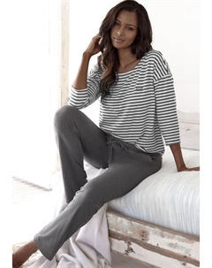 Пижама (2 шт.), с вышивкой логотипа на груди, антрацит H.i.s