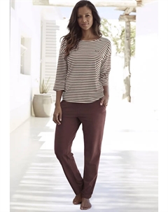 Пижама (2 шт.), с вышивкой логотипа на груди, бордовый H.i.s