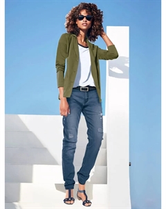 Джерси блейзер "Джерси блейзер", оливковый Heine