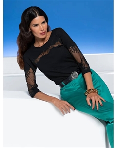 Свитер с круглым вырезом "Пуловер", черный Heine