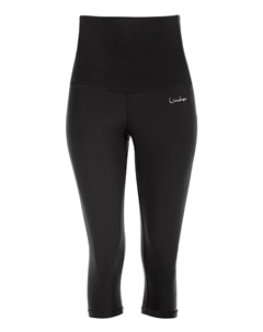 Леггинсы "Functional Power Shape 3/4-Tights HWL202", высокая талия с эффектом контроля живота, черный Winshape