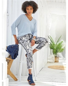 LINEA TESINI by Свитер с рукавами 3/4 "Пуловер", голубой Heine