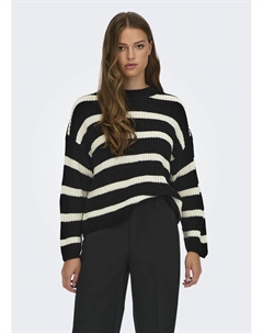 Вязаный свитер "JUSTY L/S STRIPE PULLOVER KNT NOOS", цвет Black Stripes:Eggnog Jdy