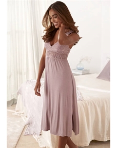 Пеньюар с кружевными деталями, лиловый Lascana