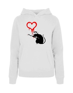 Толстовка "Женская толстовка Ladies Love Rat Hoody", белый Merchcode
