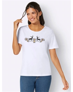 Традиционная рубашка "рубашка с круглым вырезом", белый Classic basics