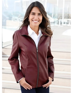 Куртка из искусственной кожи, без капюшона, бордовый Classic basics