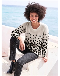 Жаккардовый свитер "свитер", цвет Sand-Schwarz-Gemustert Heine