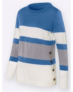 Свитер в полоску "Пуловер", цвет Mittelblau-Steingrau Classic basics