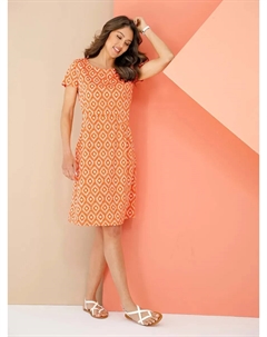 Платье-рубашка "Джерси платье", цвет Orange-Weiß-Bedruckt Classic basics