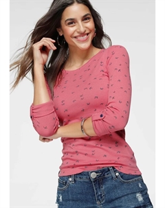 Рубашка с длинными рукавами и милым принтом в горошек, птиц и якорей по всей поверхности, малиновый Kangaroos