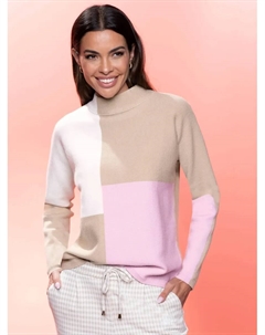 Свитер с воротником стойкой "Пуловер", бежевый Heine