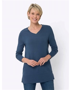 Длинный пуловер "Длинный пуловер", джинсовый Classic basics