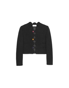 Пальто женское укороченное, черный Saint laurent