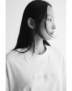 Футболка оверсайз с принтом, белый H&m