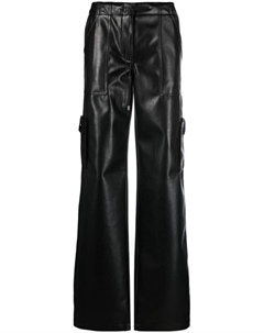 Брюки из искусственной кожи с кулиской, черный Ermanno scervino