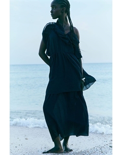 Платье с открытыми плечами, синий H&m