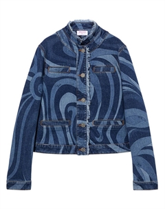 Джинсовая куртка с принтом, синий Pucci