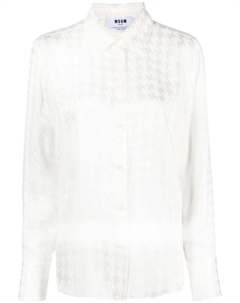 Рубашка в ломаную клетку с длинными рукавами, белый Msgm