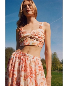 Укороченный топ с перекрученной деталью, красный H&m