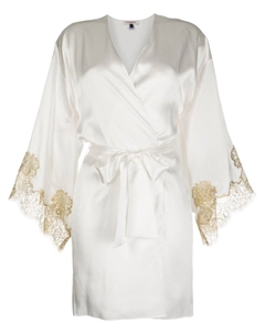 Халат с завязками и кружевом, белый Gilda & pearl