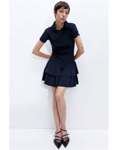 Платье из джерси с многоярусной юбкой, синий H&m