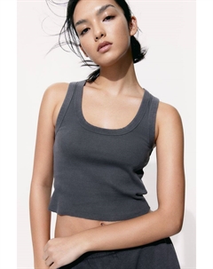 Короткая майка, серый H&m