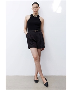 Шорты из бумажного пакета с поясом, черный H&m