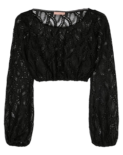 Укороченный топ с вышивкой, черный Ermanno scervino