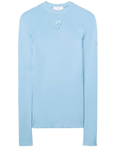 Джемпер в рубчик с вышитым логотипом, синий Pucci