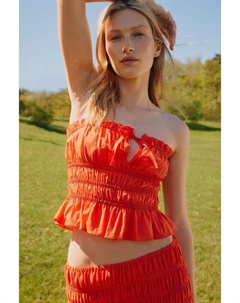 Топ-Бандо со сборками, красный H&m